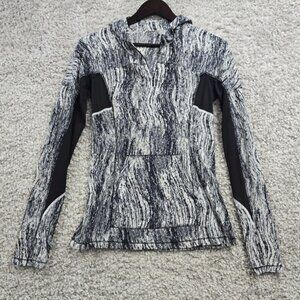 Lululemon Runbeam Hoodie Womens Small Black White Texture Twist